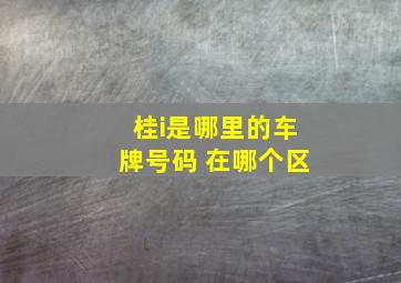 桂i是哪里的车牌号码 在哪个区